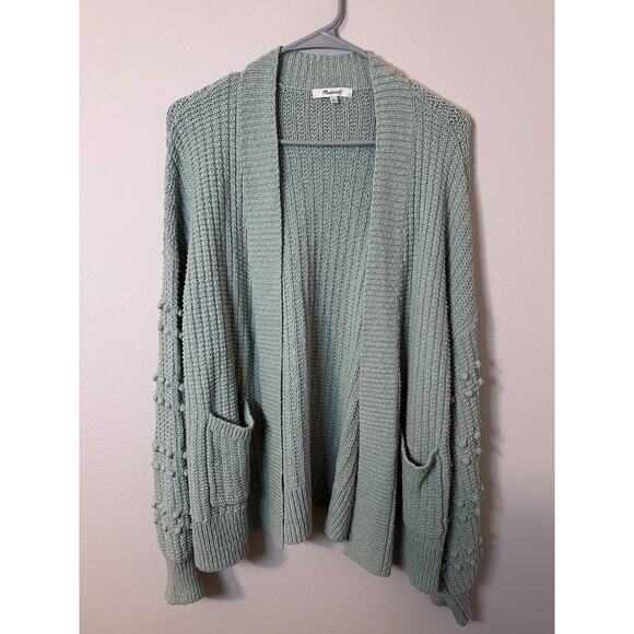 Madewell Sweaters - Madewell size medium Bobble Cardigan Sweater in a sage mist green 100% cotton